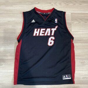 NBA ADIDAS Mens XL Black Miami Heat 6 LEBRON JAMES Basketball Jersey